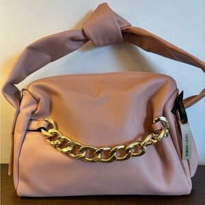 Coco + Carmen Blush Pink Shoulder Bag with Gold Chain